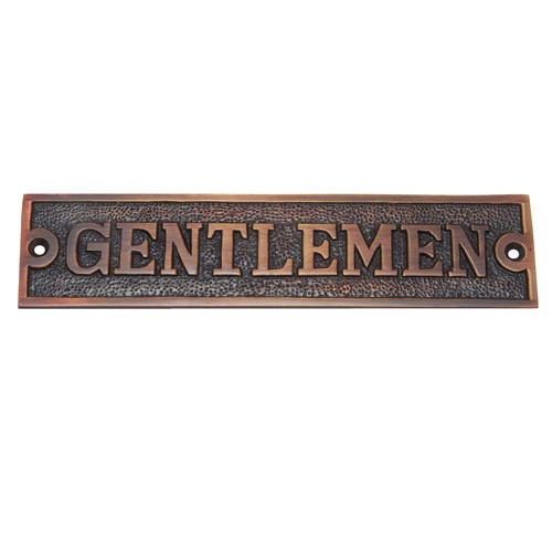 Rectangular Gentlemen Brass Door Sign 